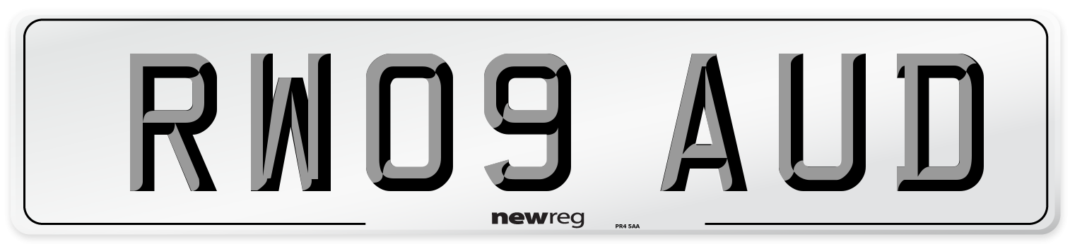 RW09 AUD Number Plate from New Reg